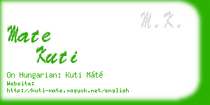 mate kuti business card