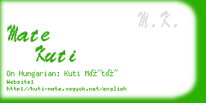 mate kuti business card